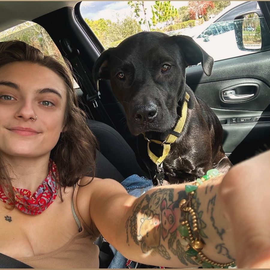 Grace and Sully in the car